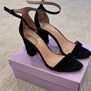 Madden Girl Beella Black Block Heels Size 7.5 - Like New